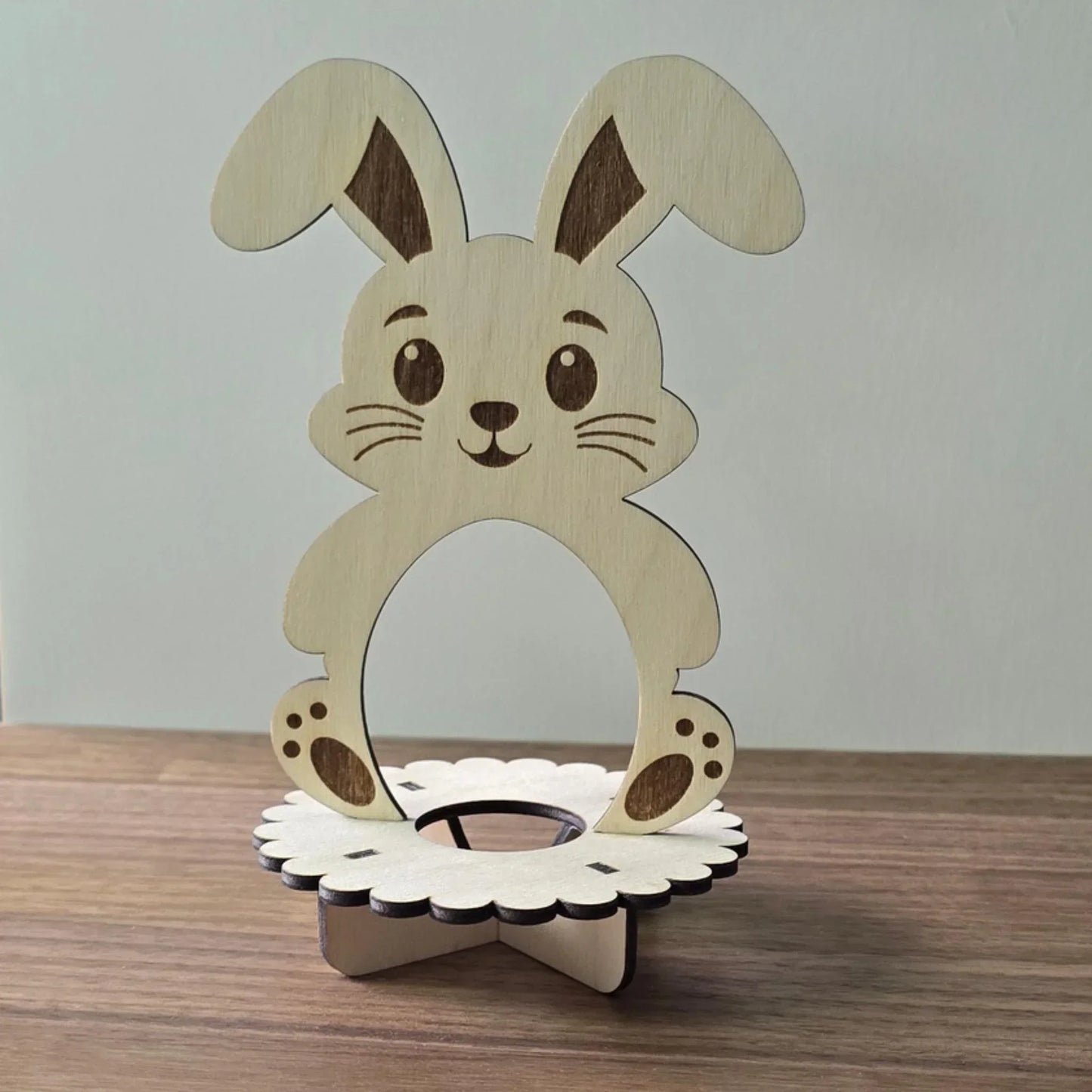 Nyuszis Fa Tojástartó — Húsvéti Asztali Dísz Gyerekeknek