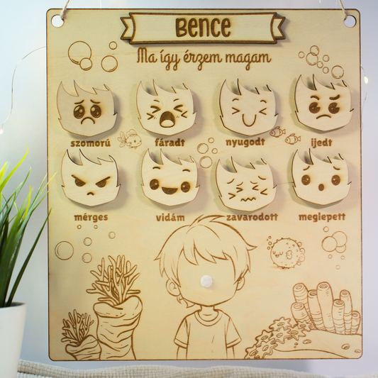 Névre Szóló "Így Érzem Magam" Érzelem Tábla - Játékos EQ Fejlesztés