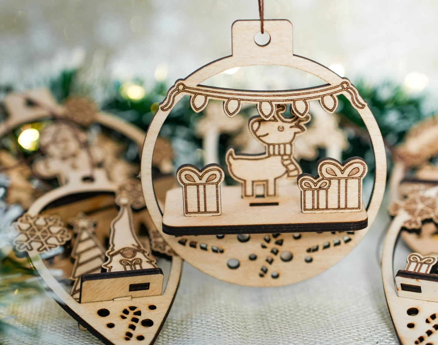 Zsempiri "Téli Mesék" – 6 db-os Prémium Fa Karácsonyfadísz Szett