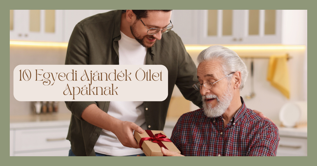 Fiatal férfi ajándékot ad idősebb férfinak a konyhában, 10 egyedi ajándék ötlet apáknak, Zsempiri kézzel készült fa ajándékok