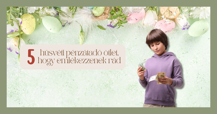 Húsvéti pénzátadó ötlet gyereknek, tavaszi tojásdíszekkel, egyedi fa tárgyak inspiráció