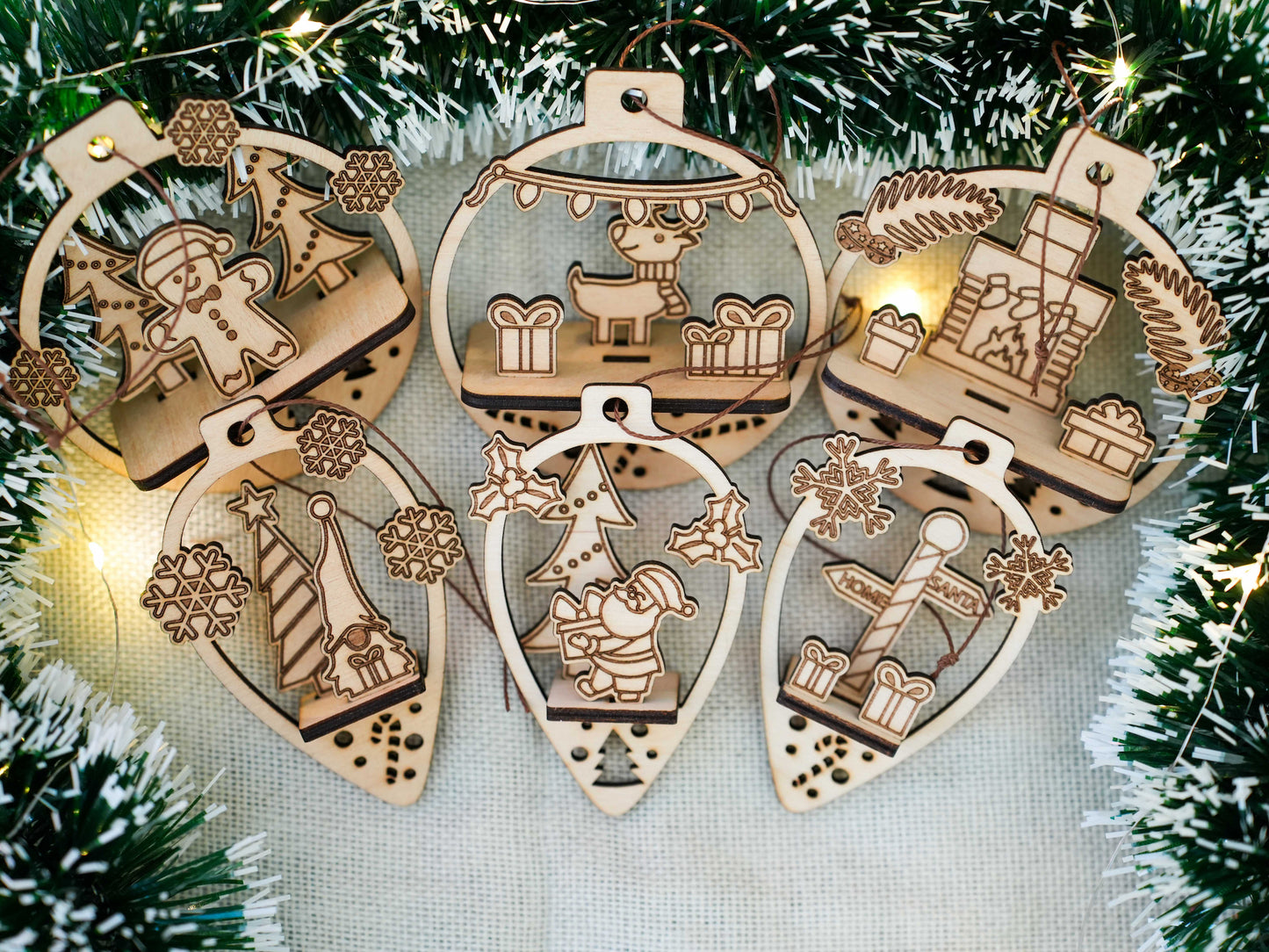 Zsempiri "Téli Mesék" – 6 db-os Prémium Fa Karácsonyfadísz Szett