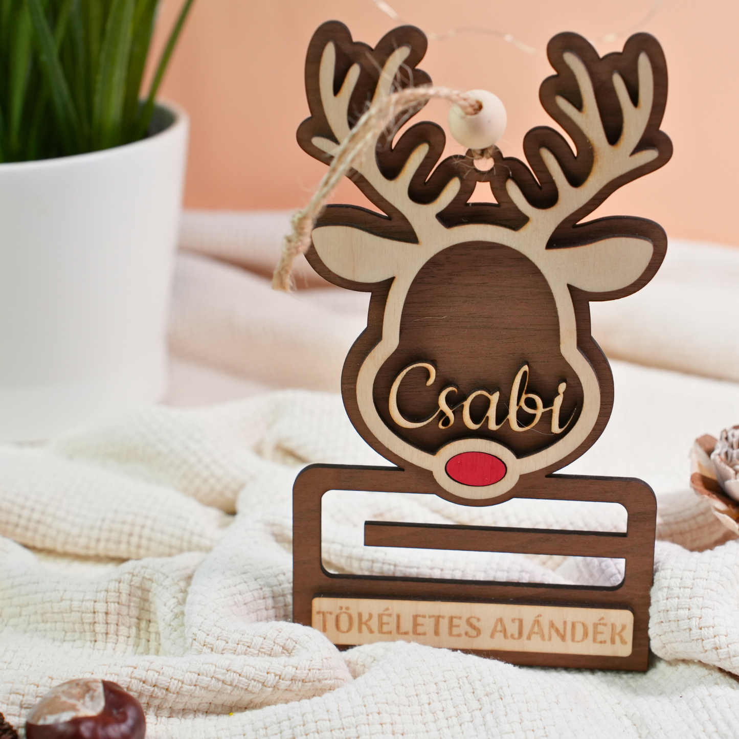 Rudolf, a Pénzátadó - Névre szóló Karácsonyi Dísz