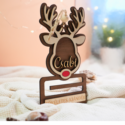 Rudolf, a Pénzátadó - Névre szóló Karácsonyi Dísz