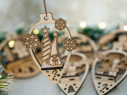 Zsempiri "Téli Mesék" – 6 db-os Prémium Fa Karácsonyfadísz Szett