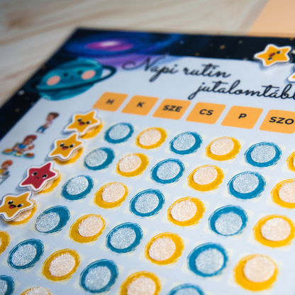 Zsempiri "Csillaggyűjtő" – Tépőzáras Napi Rutin és Jutalomtábla (Fiú/Lány változat)