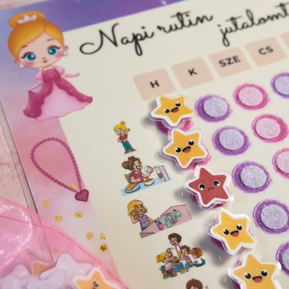 Zsempiri "Csillaggyűjtő" – Tépőzáras Napi Rutin és Jutalomtábla (Fiú/Lány változat)