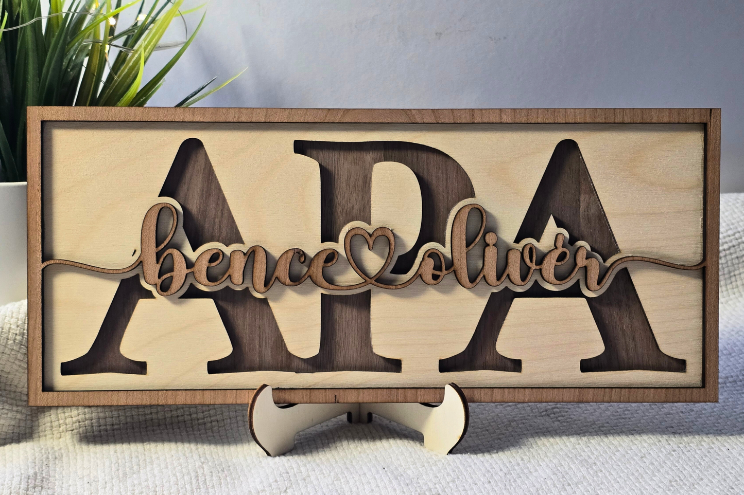 "Az Én Apukám" – Névre Szóló 3D Fa Asztali Dísz