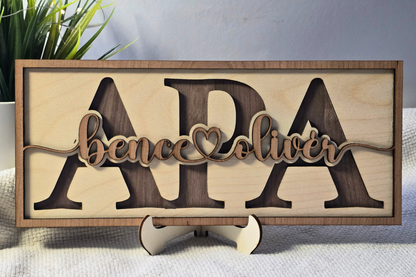 "Az Én Apukám" – Névre Szóló 3D Fa Asztali Dísz