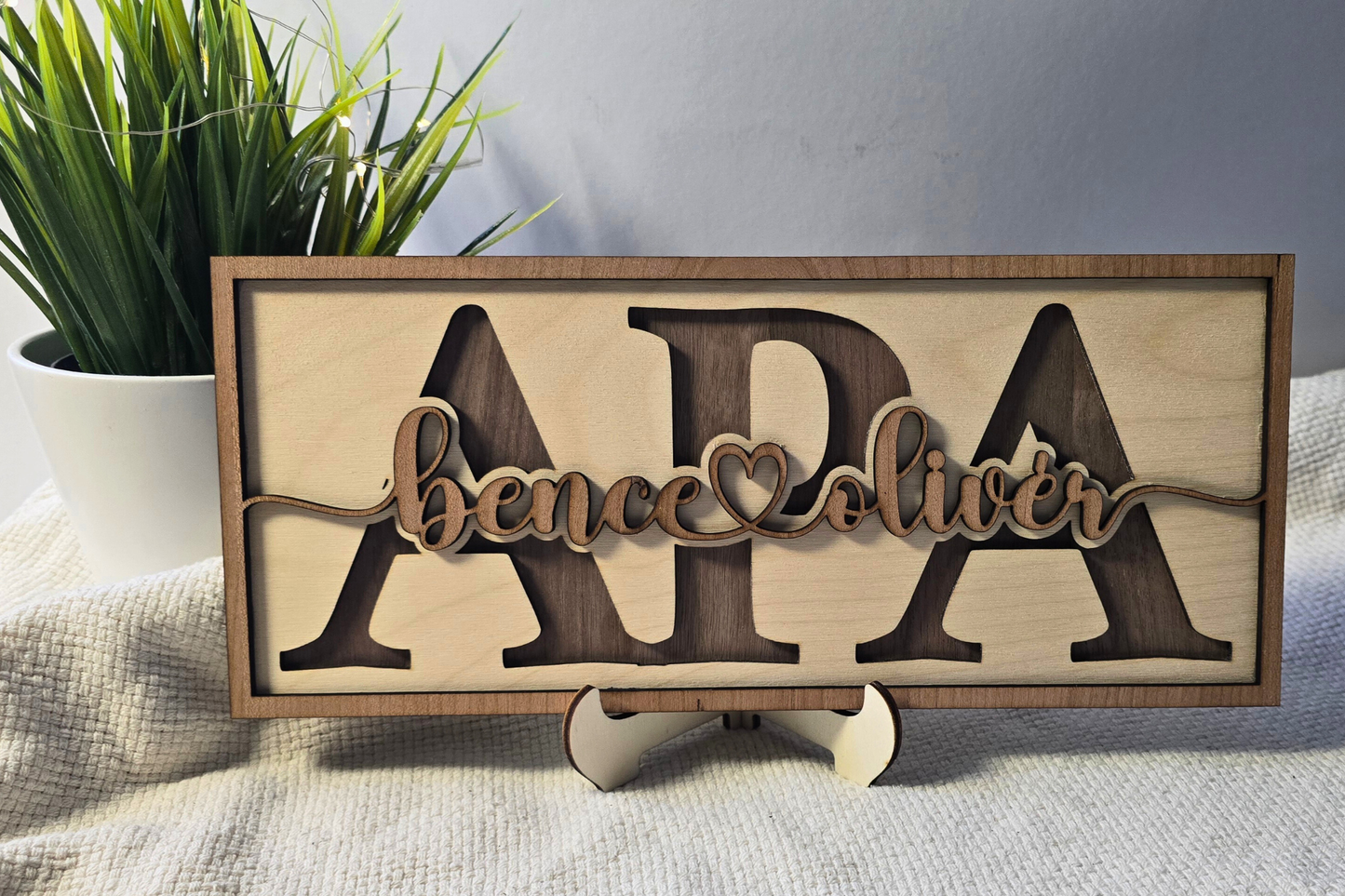 "Az Én Apukám" – Névre Szóló 3D Fa Asztali Dísz