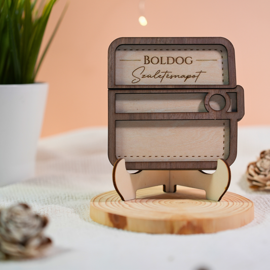 Zsempiri "Zsebre Való" – Prémium Fa Pénz- és Ajándékkártya Átadó