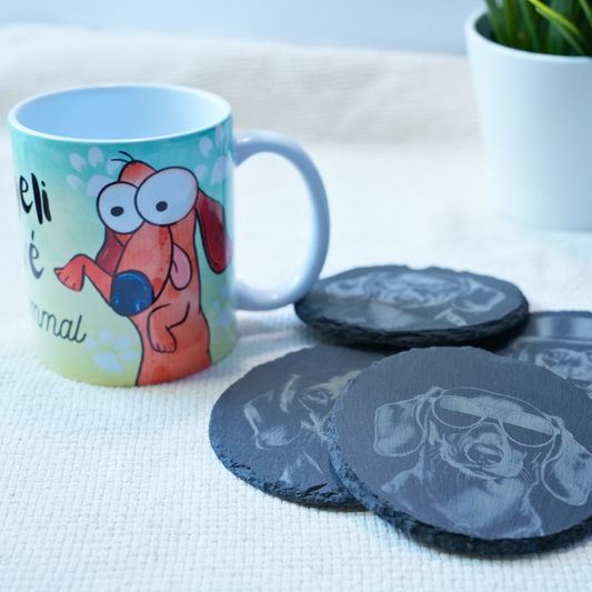 Tacskós Reggeli Szett: "Reggeli Kávé" Bögre + Alátét