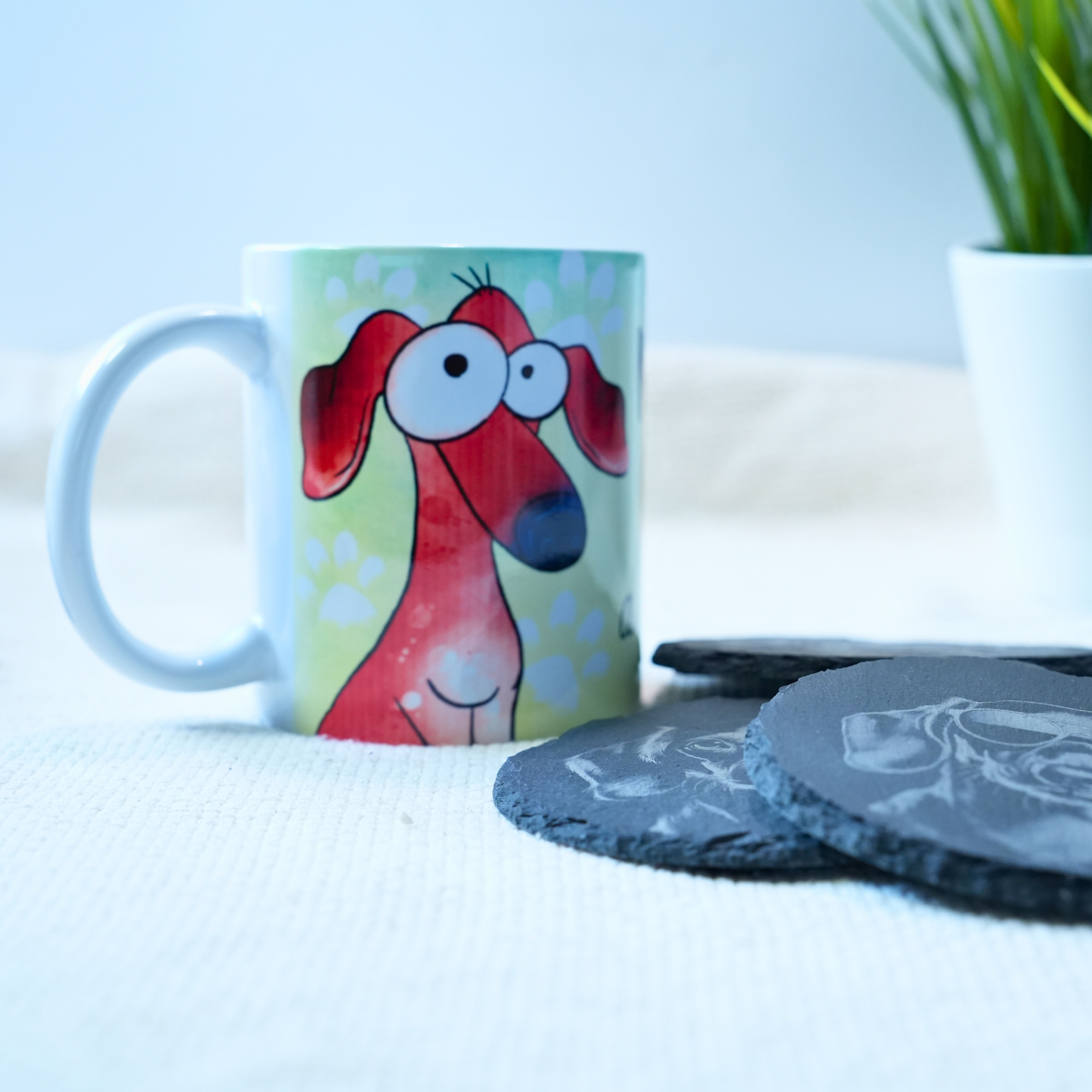 Tacskós Reggeli Szett: "Reggeli Kávé" Bögre + Alátét