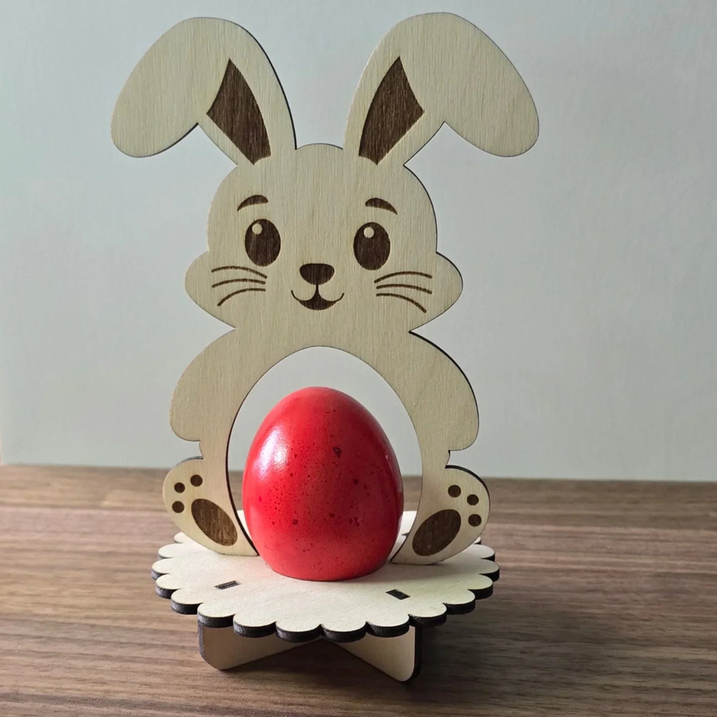 Nyuszis Fa Tojástartó — Húsvéti Asztali Dísz Gyerekeknek