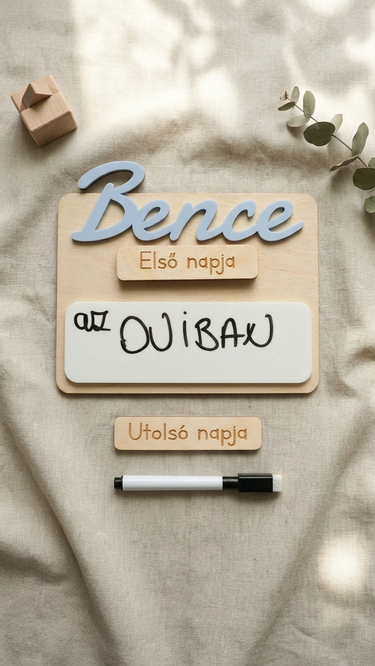 Névre Szóló Első/Utolsó Nap Tábla — Óvoda & Iskola Mérföldkő Szett